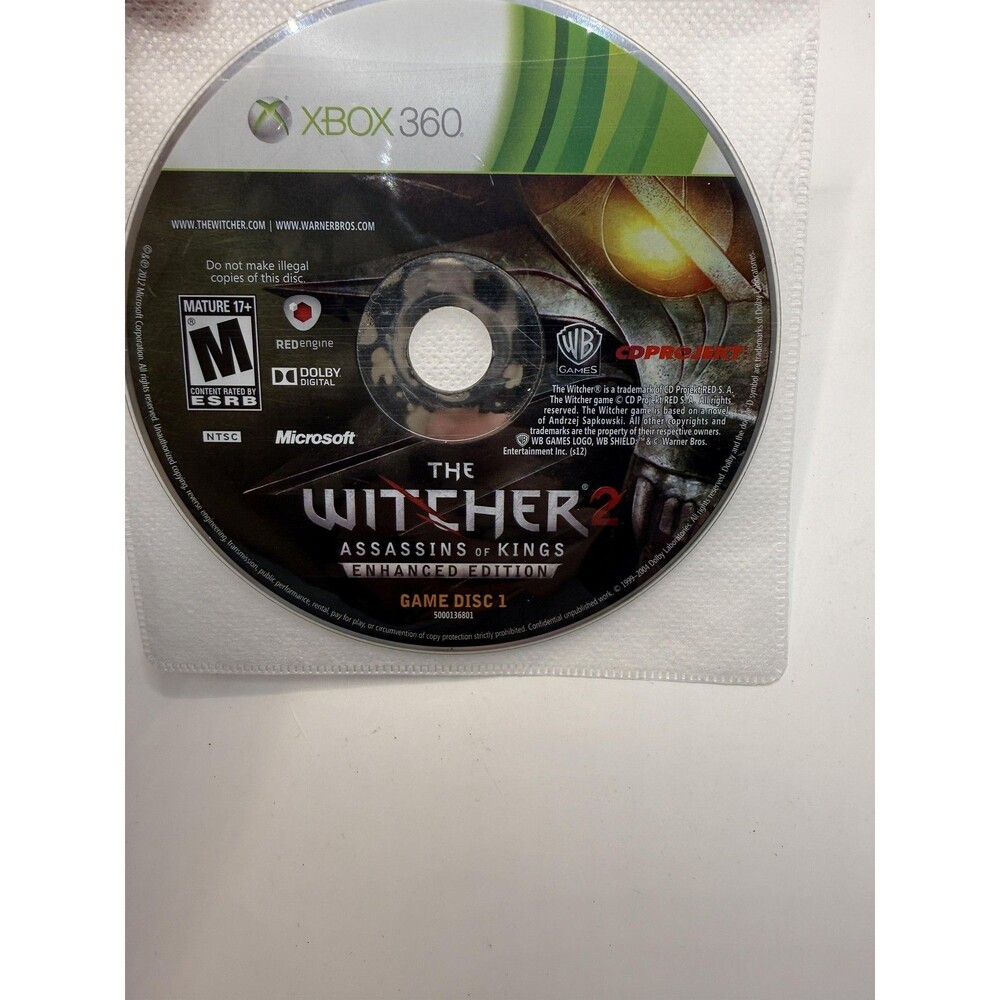 The Witcher 2 Assassins Of Kings Enhanced Microsoft Xbox 360 Game Disc Tested M